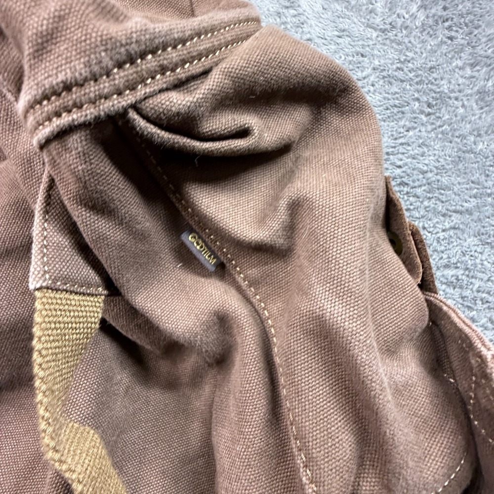 Gootium Canvas Backpack Rucksack Large Brown Drawstring Snap Close - Picture 4 of 6